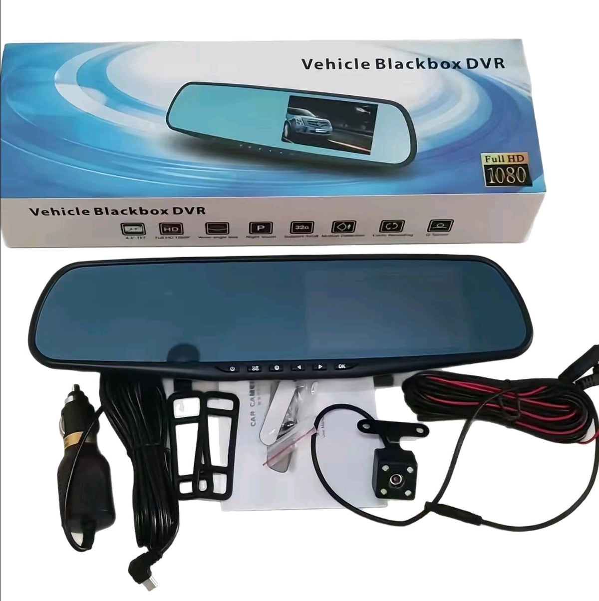 Hd Rear view mirror/dash cam with built-in DVR