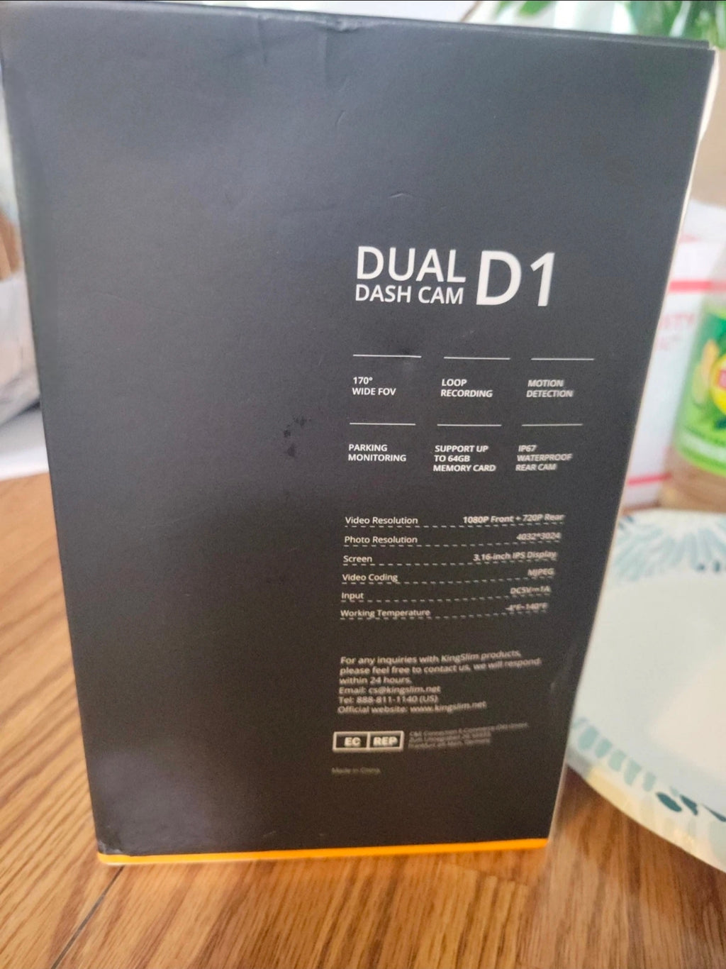 Kingslim D1 dual dash cam (standard)