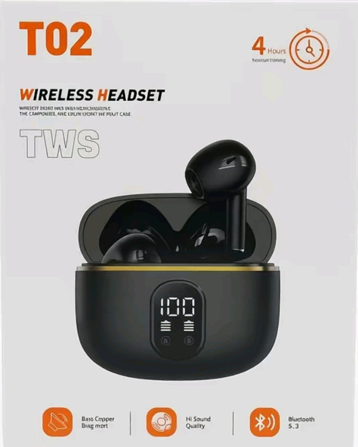 T02 wireless headset (Black)