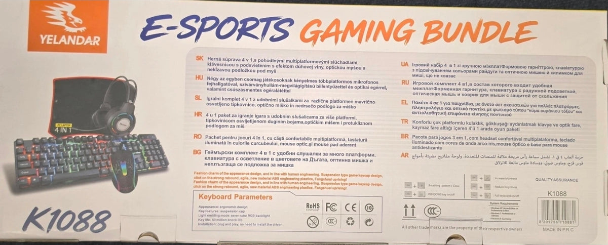 Yelandar K1088 e-sports gaming bundle.