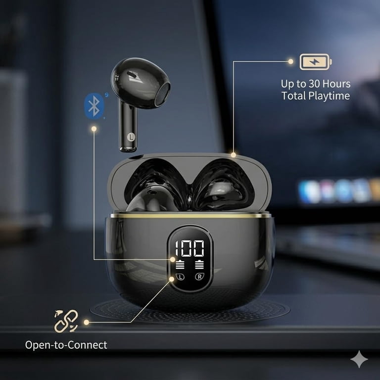T02 wireless headset (Black)