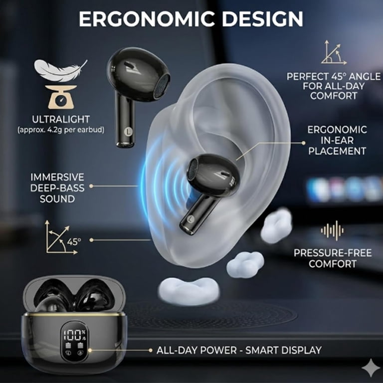 T02 wireless headset (Black)